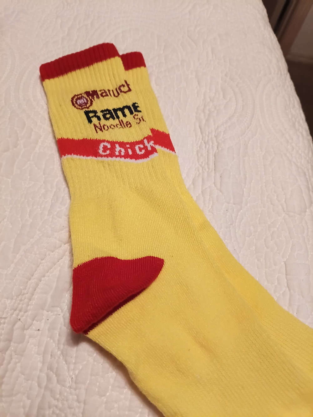 Ramen Noodle Chicken Socks - Yellow & Red